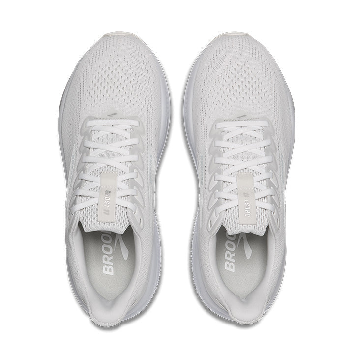 Brooks Ghost 17 women's running shoes in white and light grey colorway
