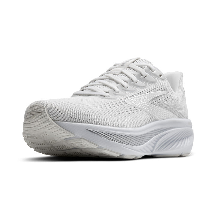 Brooks Ghost 17 women's running shoe in white and light grey colorway