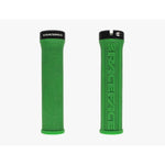 RaceFace Half Nelson green lock-on bicycle grips with topographic pattern design