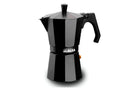 ALZA BASIC NERO Caf. italiana aluminio 3 tazas