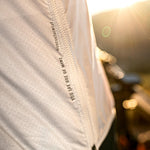 Gobik Vest Plus 2.0 Men's in Moon color showing detailed fabric texture and zipper
