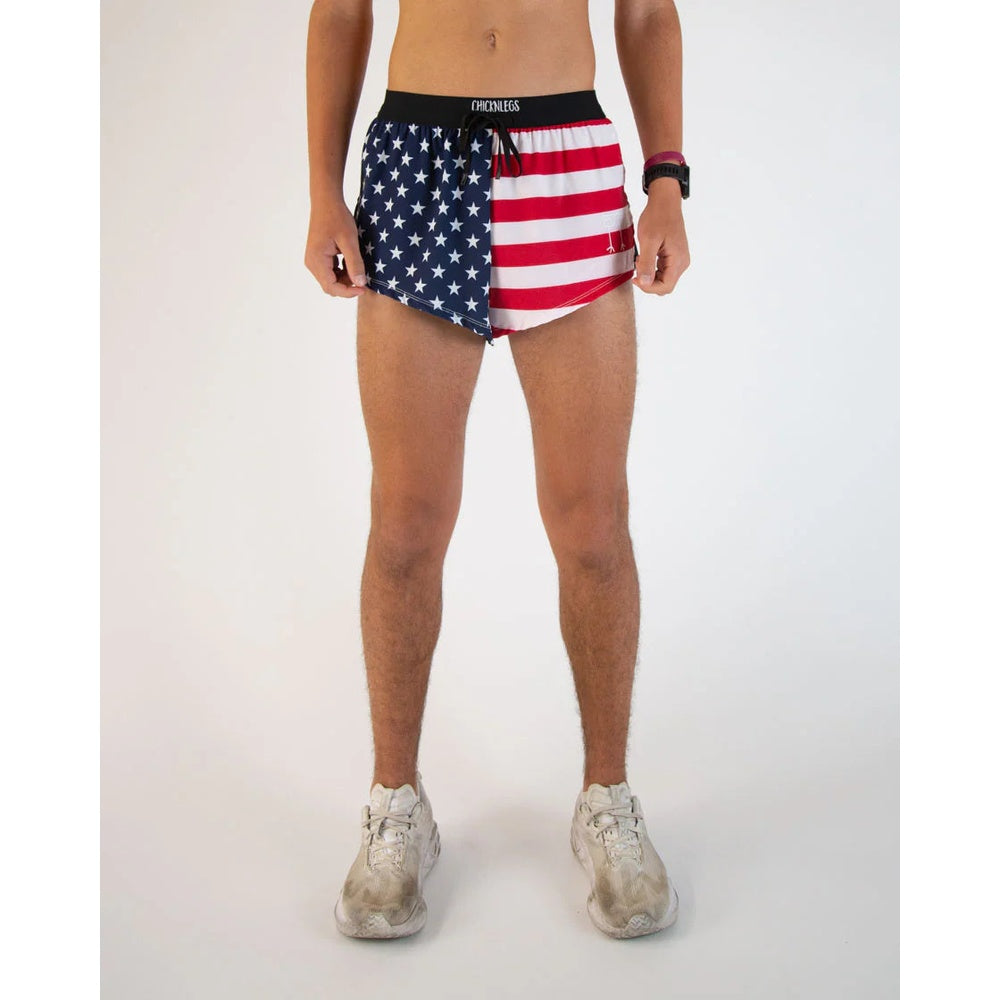 Chicknlegs Men's USA 2" Split Shorts - L