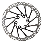 Clarks CL 160 disc brake rotor in silver and black with slotted outer ring