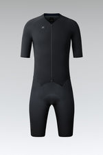 Black Gobik Integral Hudson Solid Men's cycling skinsuit with short sleeves