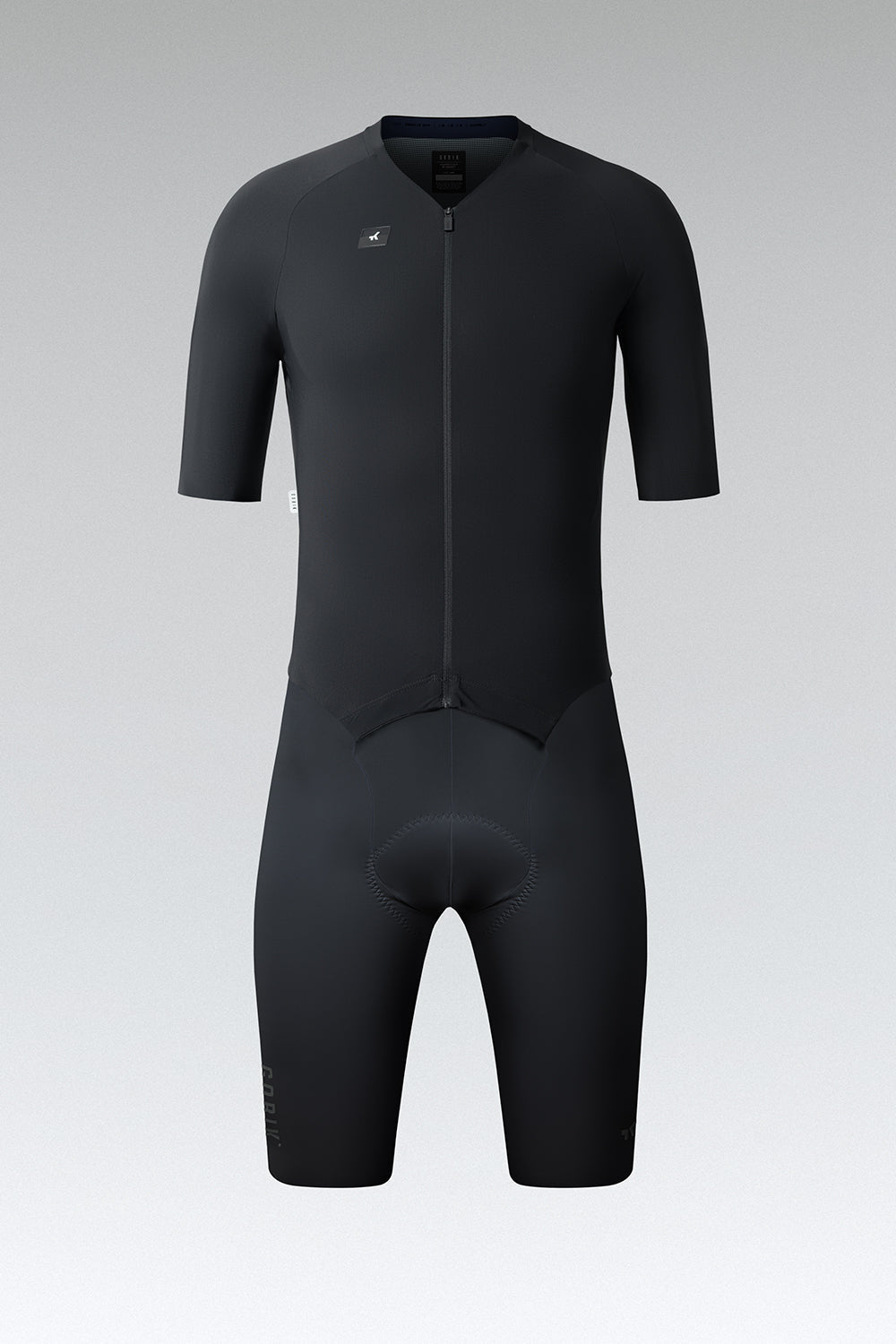 Black Gobik Integral Hudson Solid Men's cycling skinsuit with short sleeves