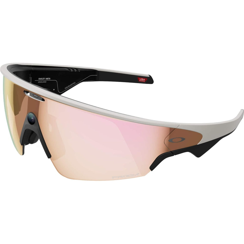 Oakley Meta Vanguard sunglasses in white frame with rose gold prizm lens