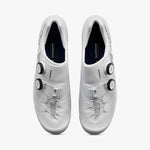 Shimano SH-RC903 S-Phyre white cycling shoes with BOA dials top view