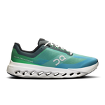 On Cloudsurfer Next men's running shoe in honeydew green and ivory colorway, lateral view