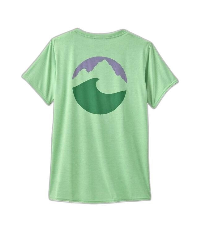 W's Cap Cool Daily Graphic Shirt Applied Imagination: Rinsed Green X-Dye M