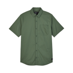 Fox Racing Roger SS Woven short-sleeve button-up shirt in olive green with chest pocket
