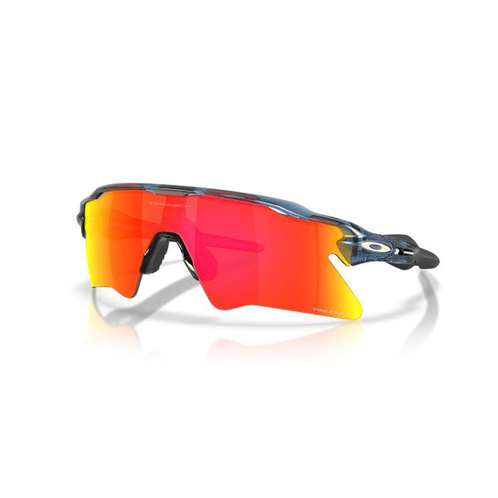 Oakley Radar EV Heater sunglasses with Transparent Abyss frame and Prizm Ruby red lenses