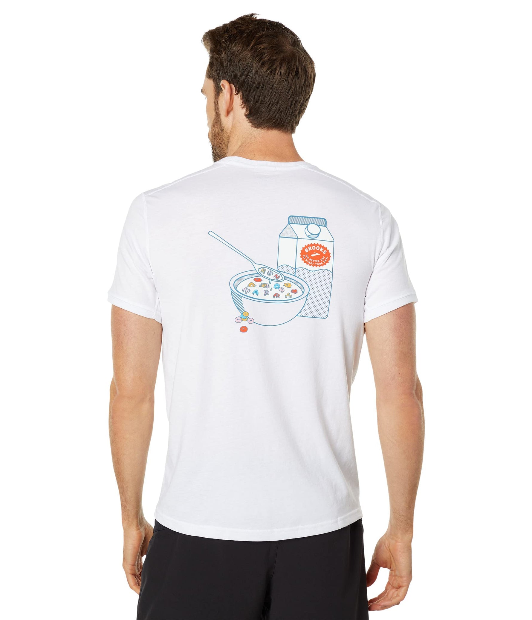 Brooks Distance Graphic Short Sleeve - White/Cereal