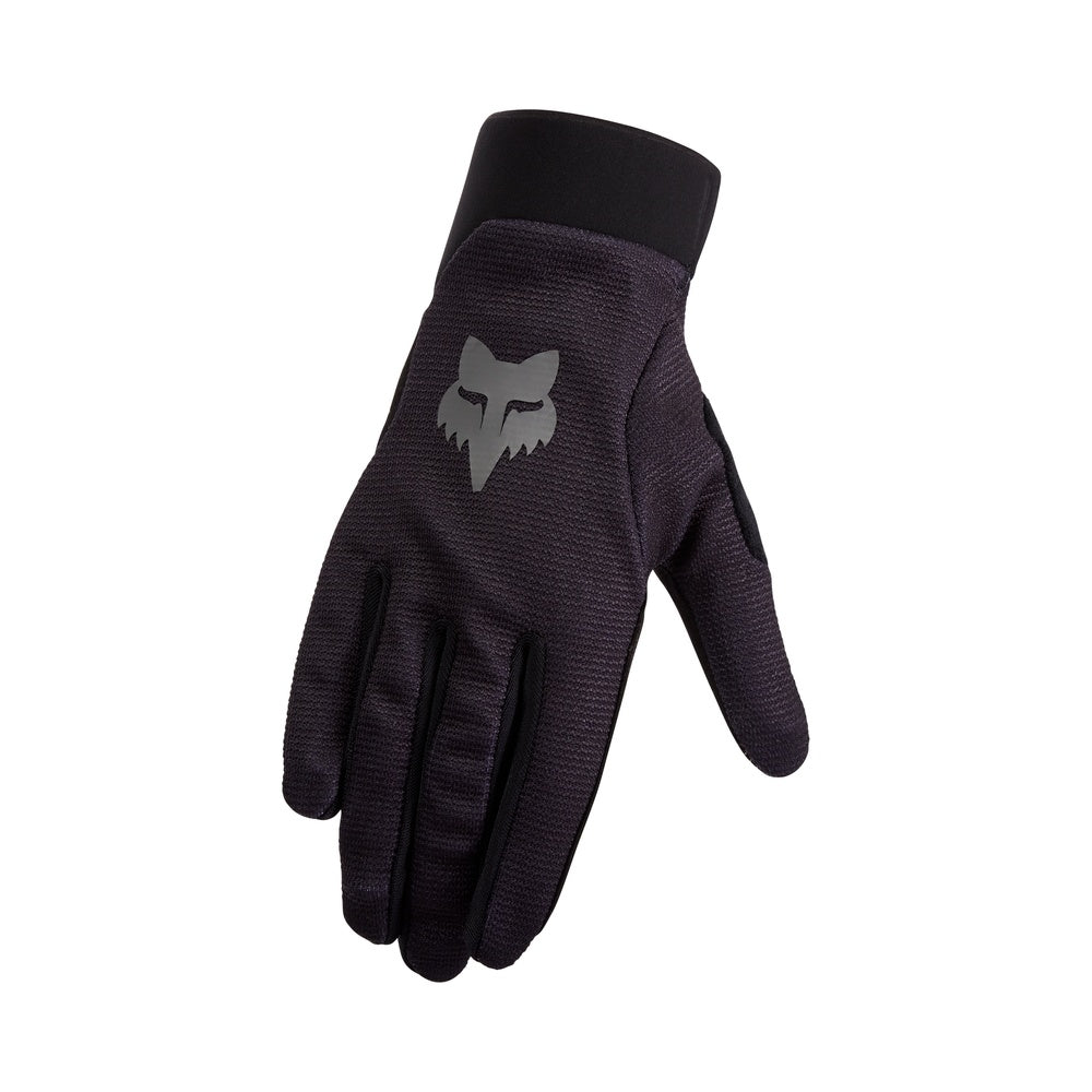 Fox Racing youth mountain bike glove in black with fox head logo on back