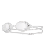 TYR Black Ops 140 EV Jr swimming goggles in clear/smoke with white strap