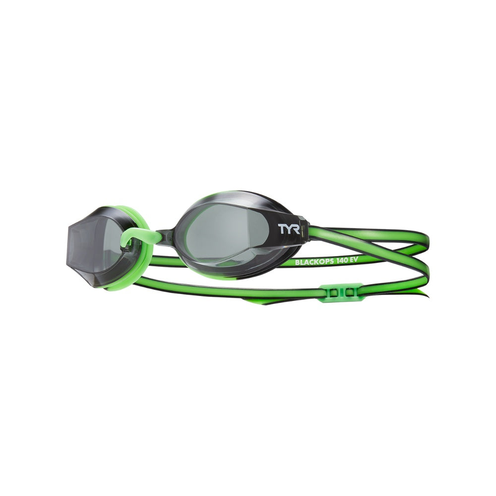 TYR Youth Black Ops 140 EV Racing Goggles in smoke and fluorescent green