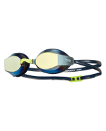TYR Black Ops 140EV racing goggles with mirrored lenses and teal frame