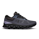 On Cloudstratus 3 women's running shoe in metal gray and wisteria purple colorway
