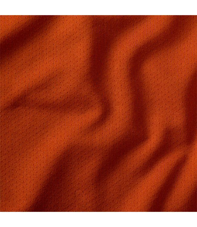 Close-up texture detail of Brooks Atmosphere Short Sleeve 2.0 in Red Clay color
