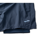 Brooks Sherpa 5-inch 2-in-1 men's running shorts in steel navy with liner