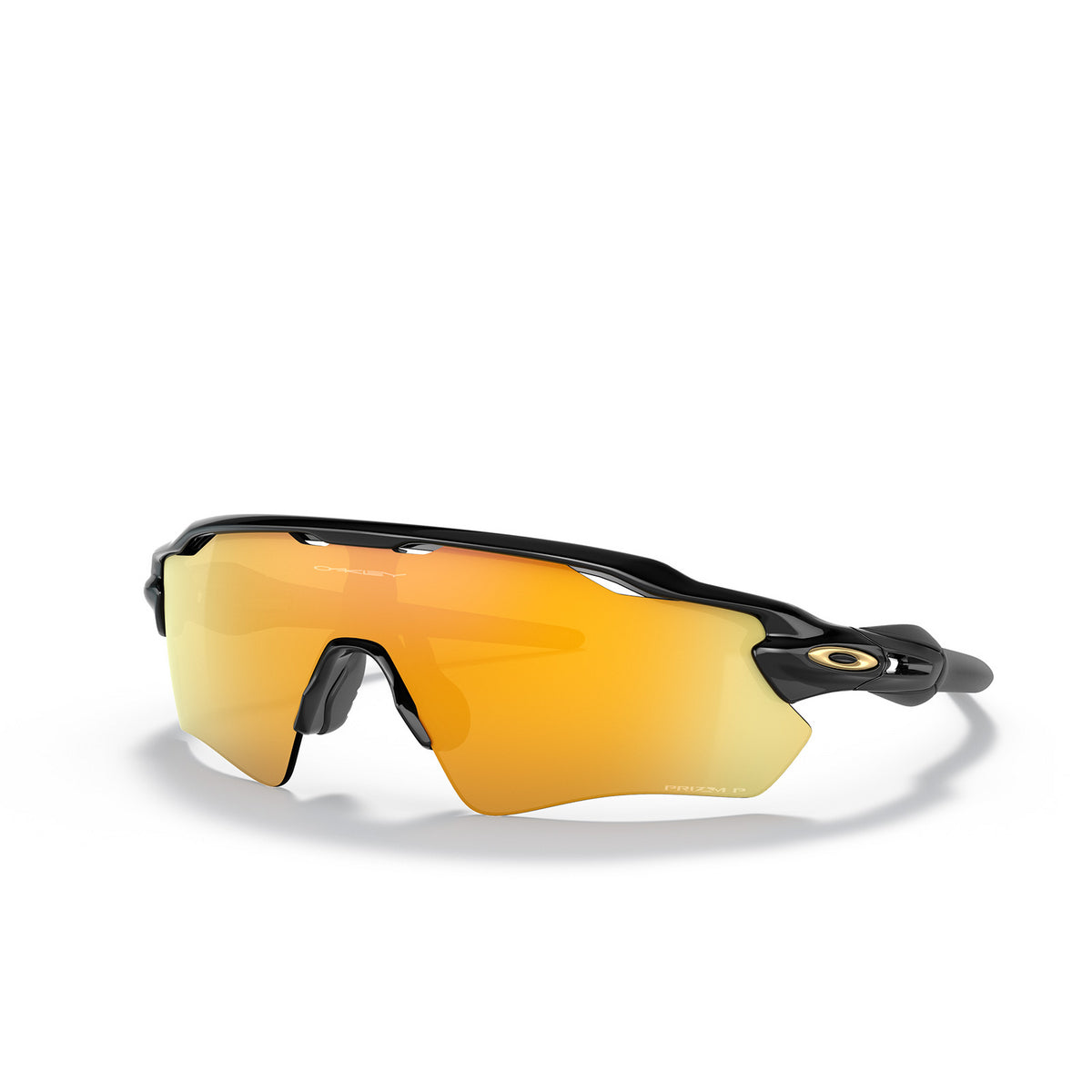 Oakley Radar EV Path sunglasses with polished black frame and gold Prizm 24K polarized lens