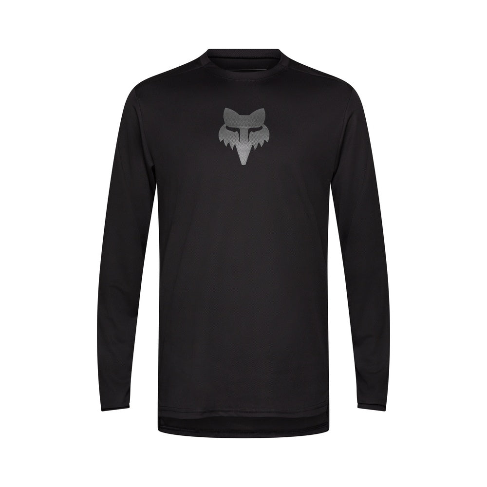Fox Racing Men's Ranger Long Sleeve Mountain Bike Jersey in black with Fox Head logo