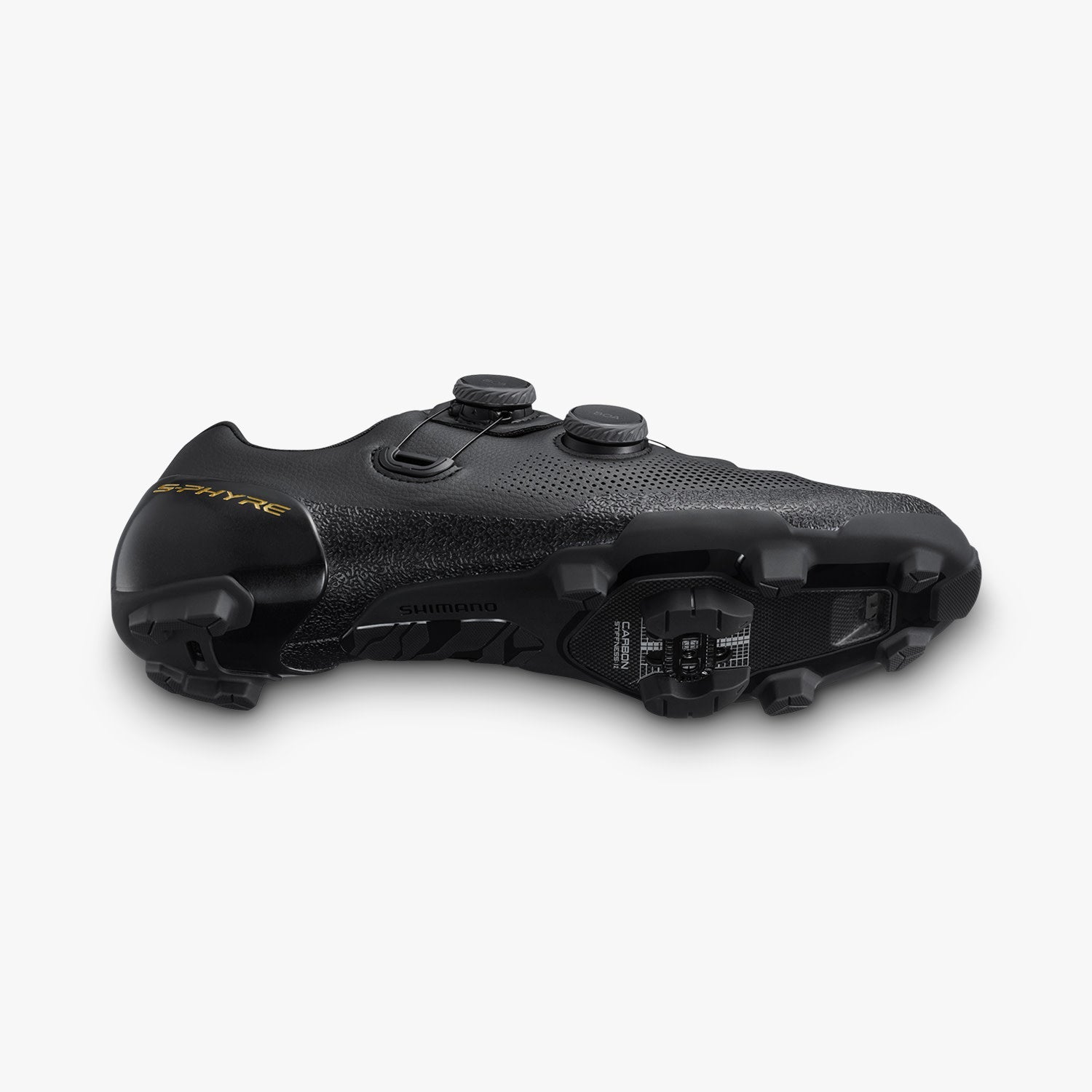 Shimano S-PHYRE SH-RX910 cycling shoes in black with dual BOA dials