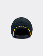 Pirelli P Zero navy black snapback cap rear view with yellow embroidered logo