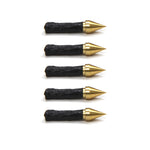 Five Dynaplug tubeless tire repair plugs with black bodies and gold pointed tips