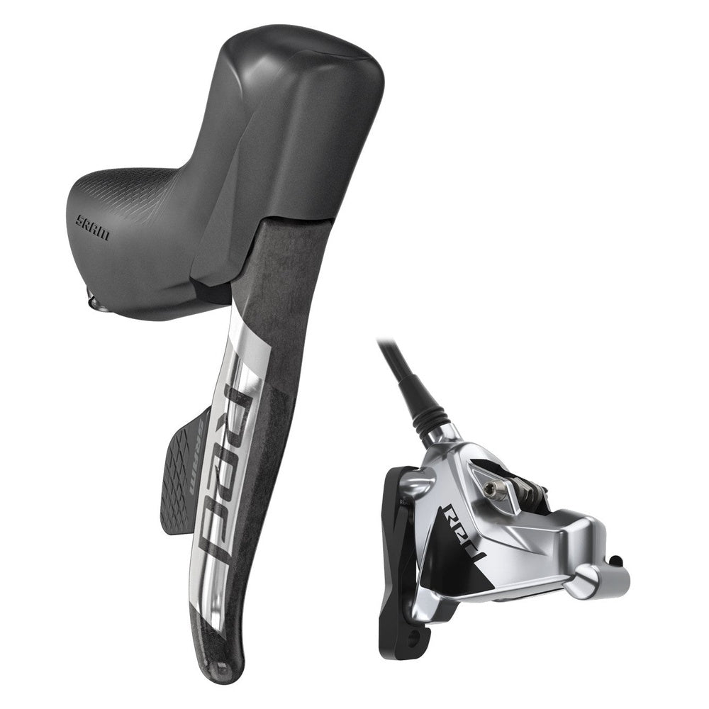 SRAM Red eTap AXS electronic shift lever with hydraulic brake in black and silver