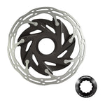 SRAM Centerline 2 Piece 160mm bike disc brake rotor with black center and silver ring