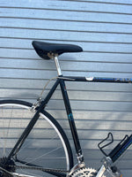 12-speed derailleur drivetrain and crank on 1980s Peugeot road bike