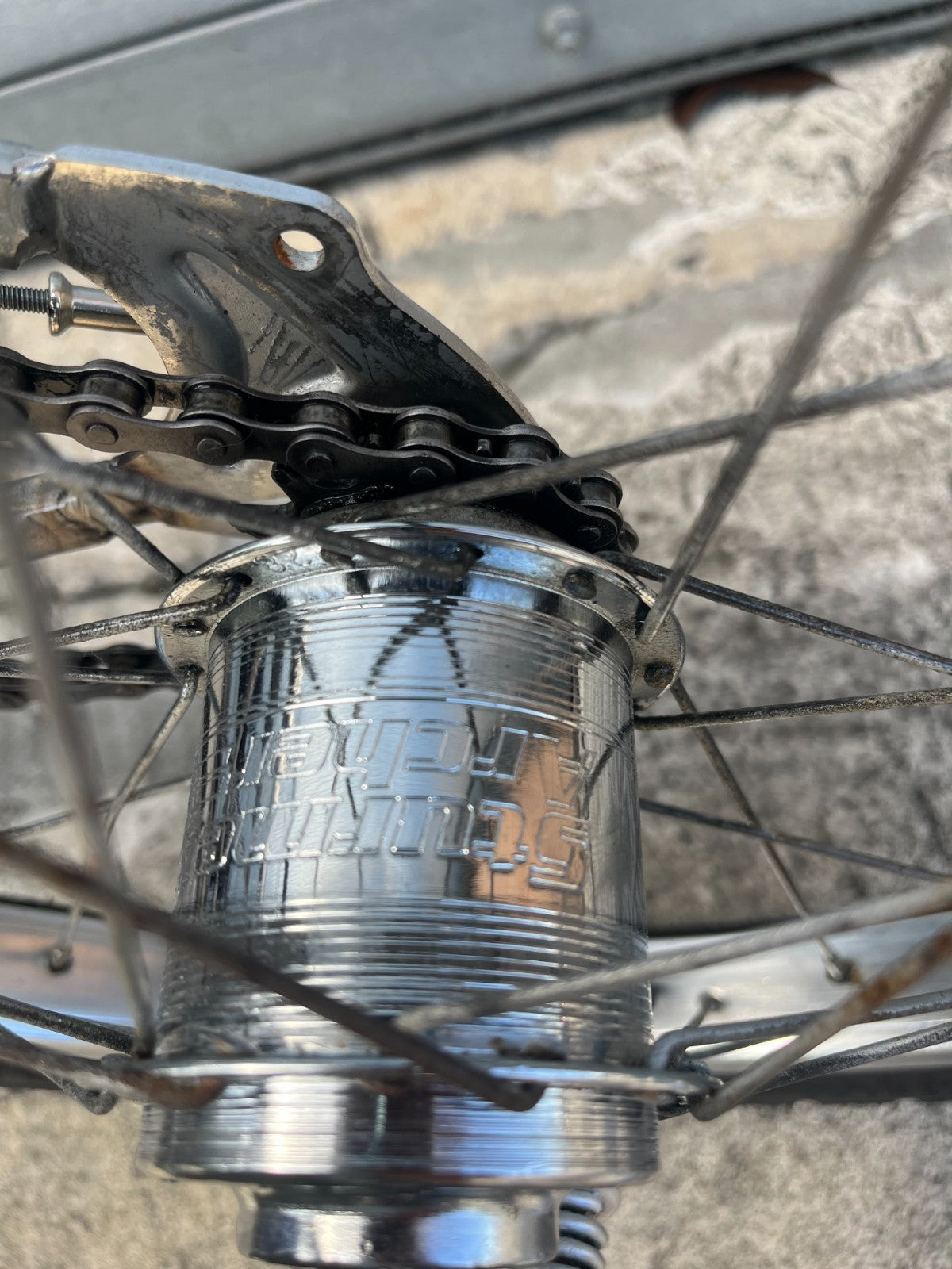 1988 Dahon Classic III folding bicycle, alternate view showing cosmetic condition