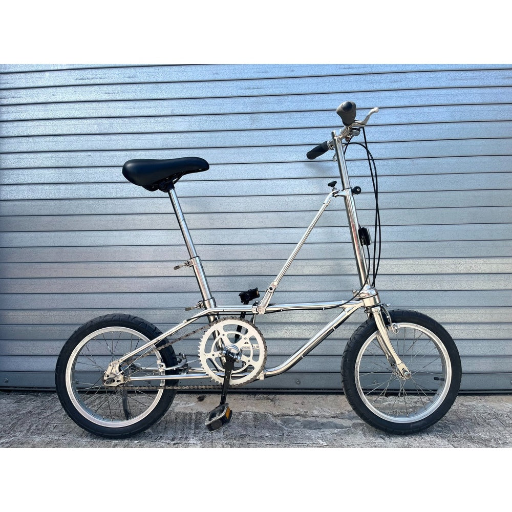 Vintage 1988 Dahon Classic III folding bike, full side view unfolded