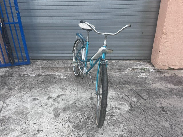 Original white vinyl saddle on 1960s Sears Spaceliner bike