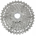 Shimano CS-HG400-9 nine-speed bicycle cassette sprocket in silver chrome finish