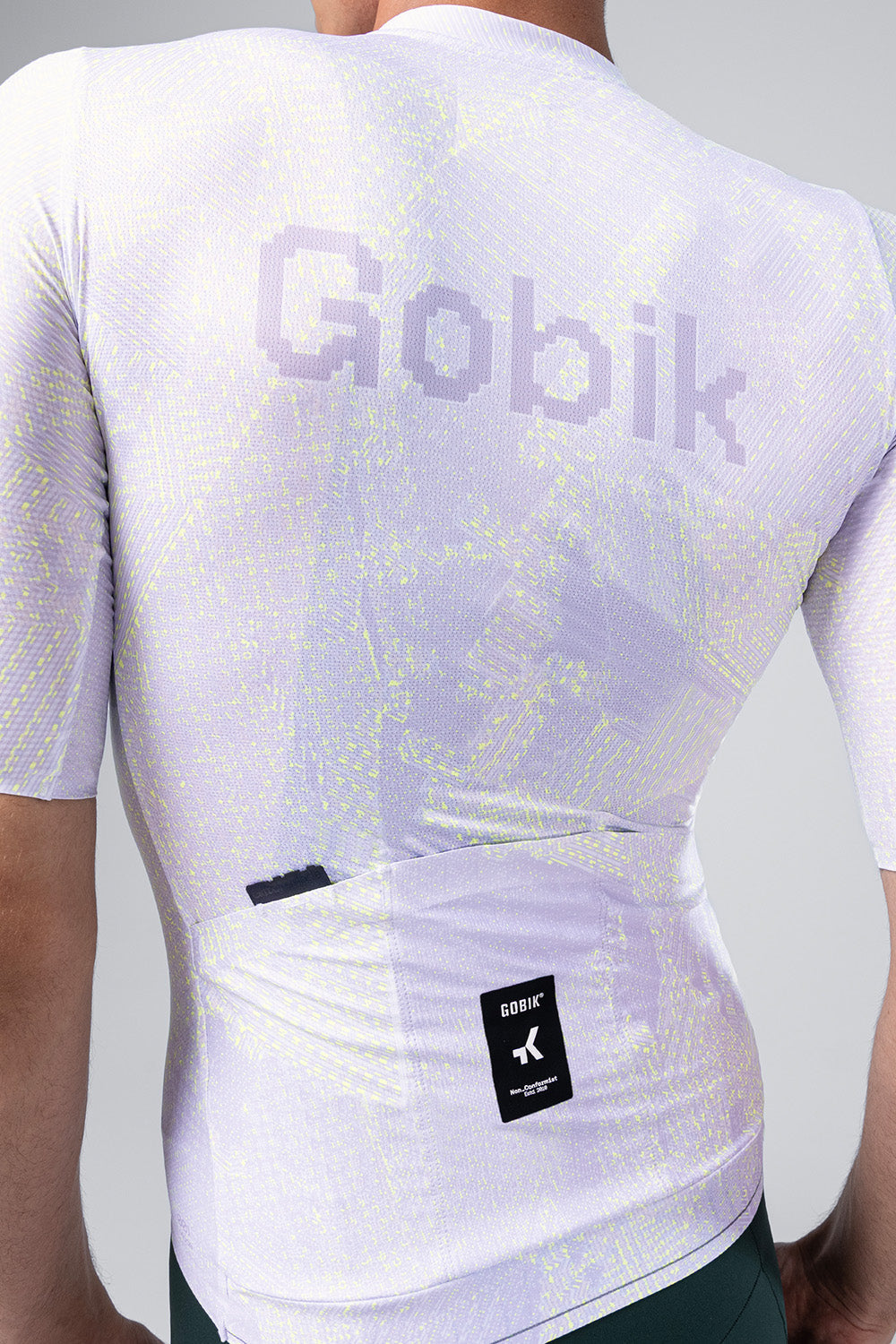 Gobik Attitude 2.0 short sleeve cycling jersey men's in Lag purple colorway back view