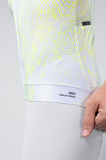 Gobik CX Pro 4.0 cycling jersey in Blast colorway with neon yellow glitch pattern detail