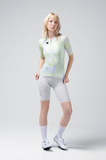 Gobik CX Pro 4.0 women's cycling jersey in Drip colorway with neon yellow pattern