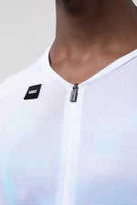 Gobik Reactive Short Sleeve Jersey in white with iridescent rainbow gradient finish