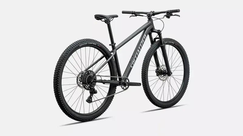 Specialized Rockhopper Sport mountain bike in Satin Metallic Obsidian Shadow Silver colorway