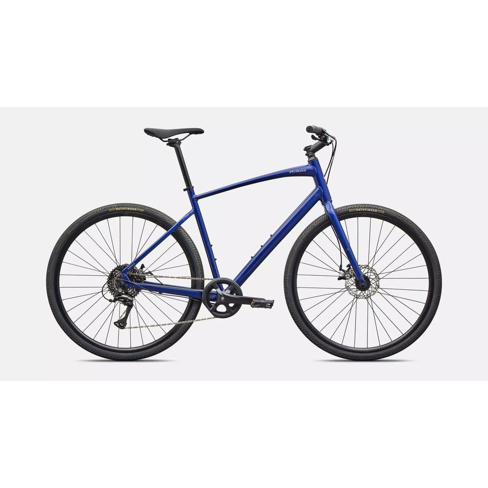 Specialized Sirrus X 1.0 hybrid bike in blue metallic finish