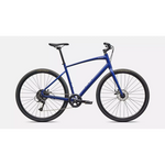 Specialized Sirrus X 1.0 hybrid bike in metallic blue with disc brakes