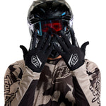 Troy Lee Designs TLD Air Gloves in black worn by motocross rider with helmet