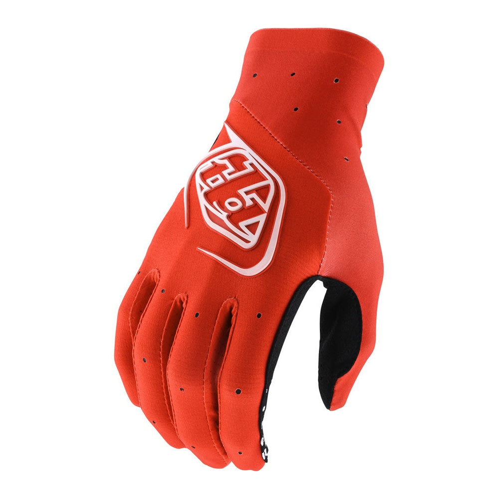 Troy Lee Designs SE Ultra motocross glove in orange with white TLD logo