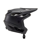 Fox Racing Dropframe Pro full-face mountain bike helmet in matte black, side view