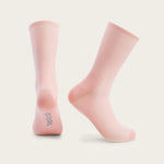 Velocio Ultralight cycling socks in misty rose pink color on clean background