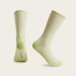 Velocio ultralight cycling socks in light green and cream gradient
