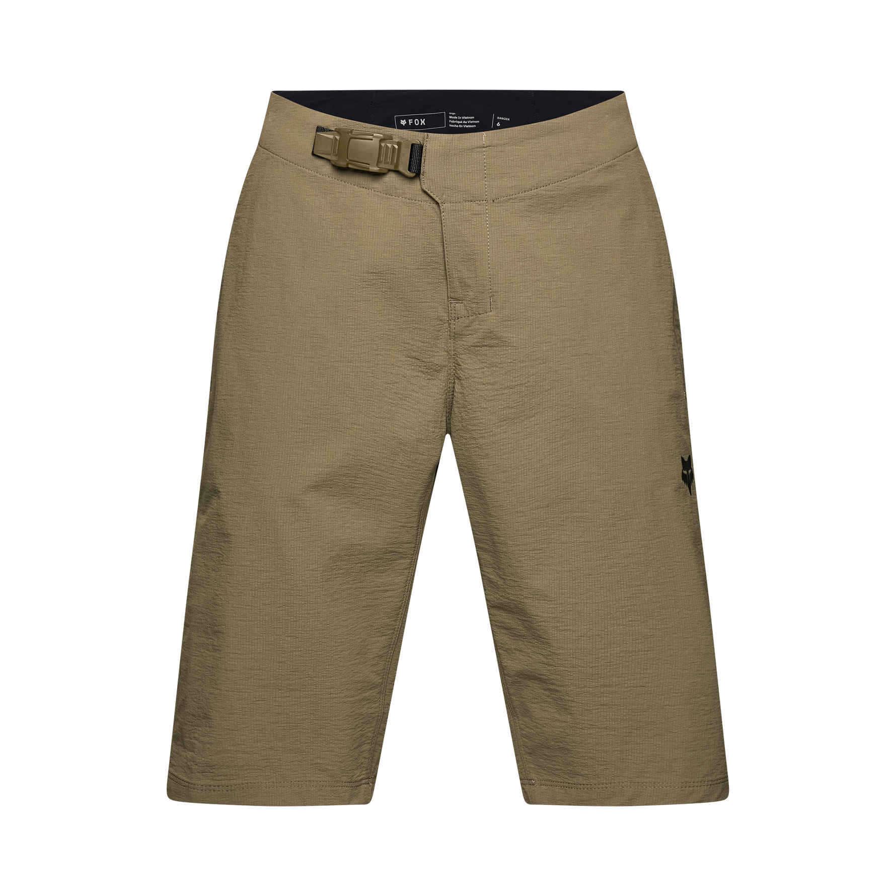 Fox Racing Men's Ranger Short in olive green with belt and Fox logo