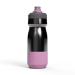 Camelbak Podium Steel bike bottle with black stainless body and pink accents