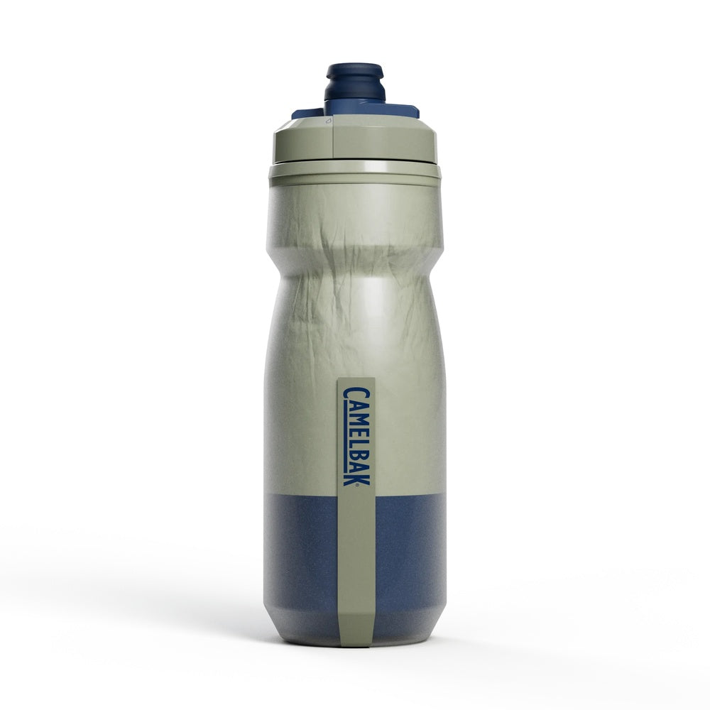 CamelBak Podium water bottle in sage green and navy blue colorway